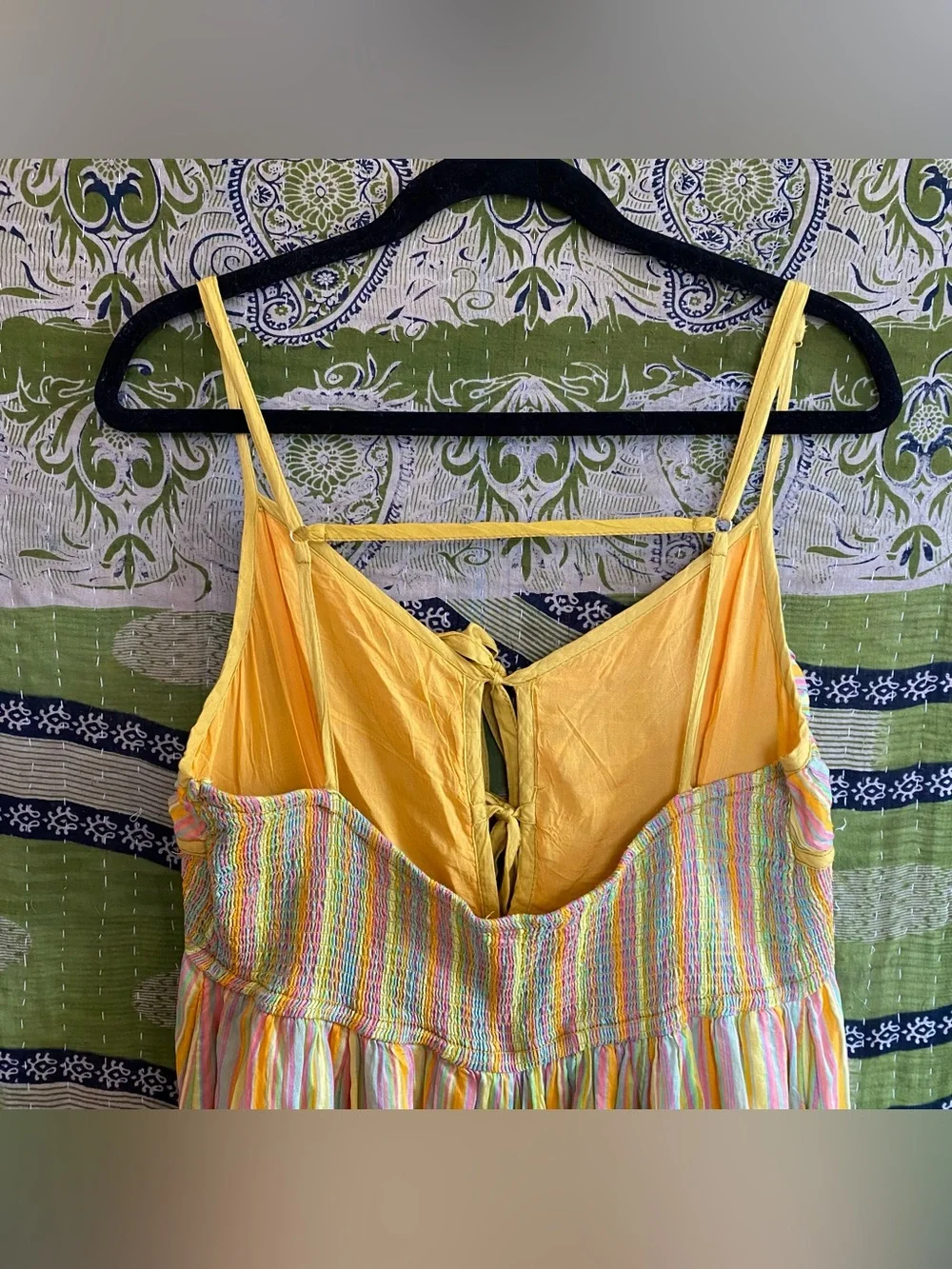 Free People Citrus Combo Poplin Dream Weaver Boho Maxi Dress Size Extra Large - Picture 12 of 16